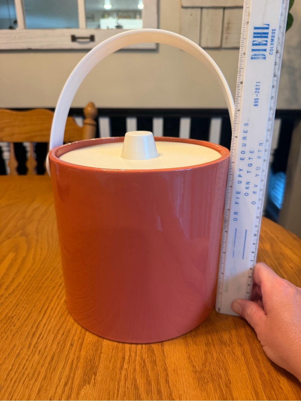 Vintage Mr Ice Bucket Orange Ice Bucket with Lid Made in the USA - Picture 3 of 6